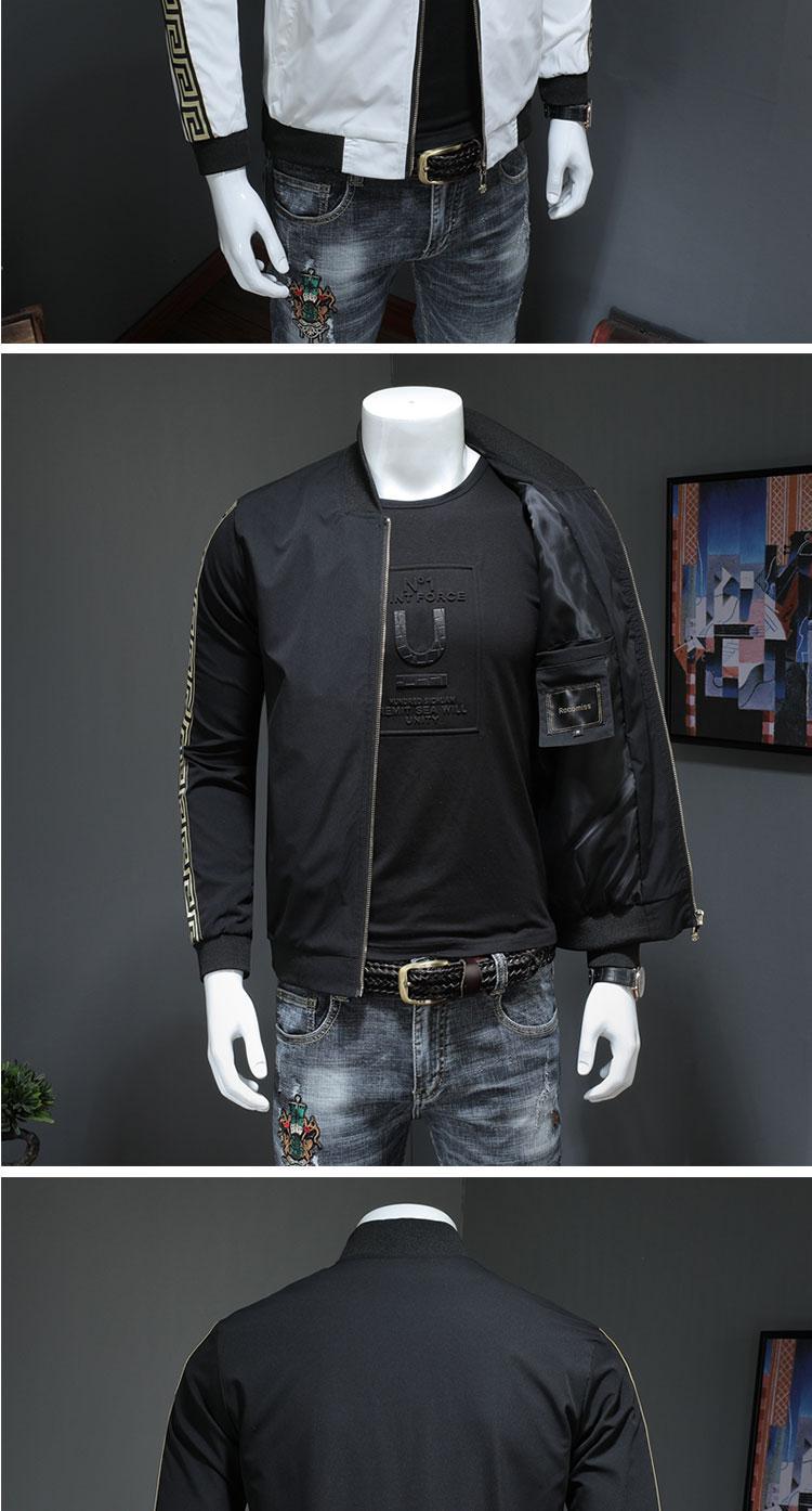 爆款美杜莎男士休闲夹克衫外套刺绣立领2020秋季新款大码外贸男装