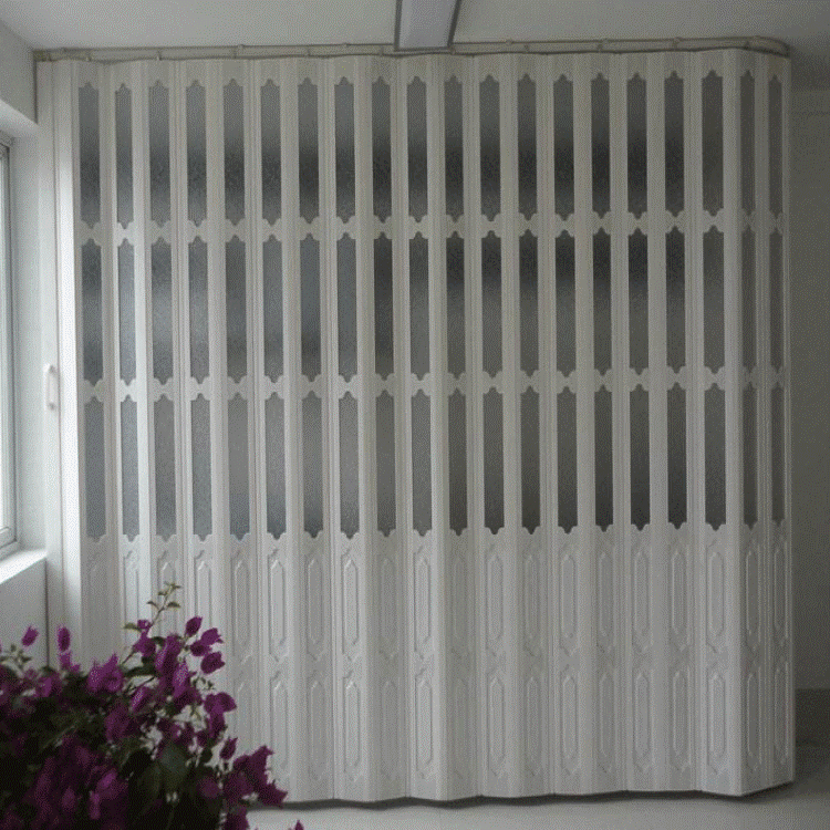 pvc折叠门客厅卫生间隔断隐形移门阳台伸缩简易塑料百叶吊门
