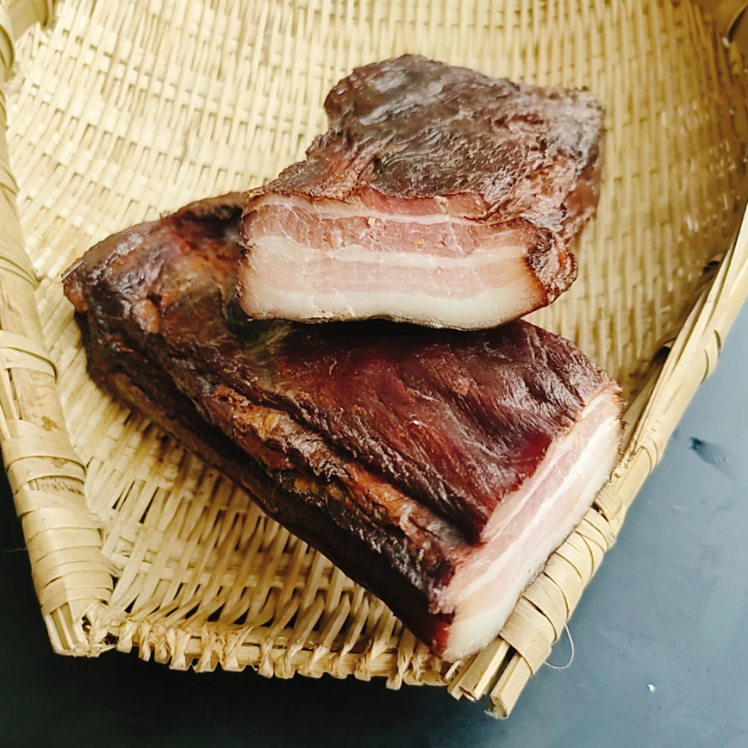 湖南柴火烟熏五花腊肉湖南土特产手工古法腊肉五花肉500g
