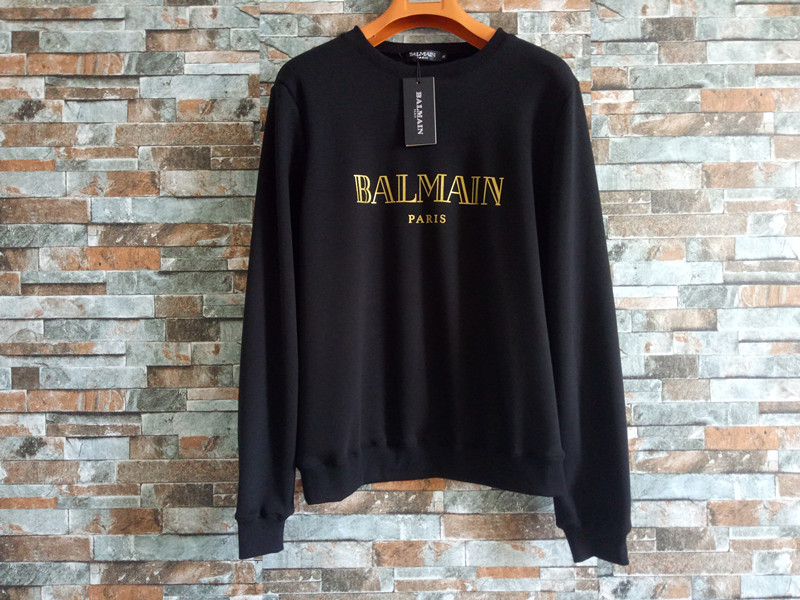 厂家直销秋冬新款巴尔曼balmain质毛圈薄绒套头长袖卫衣情侣款