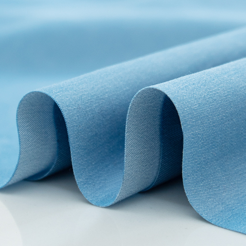 仿天丝牛仔布料 21支高密免水洗夏季防蚊裤衬衫裤子箱包服装面料