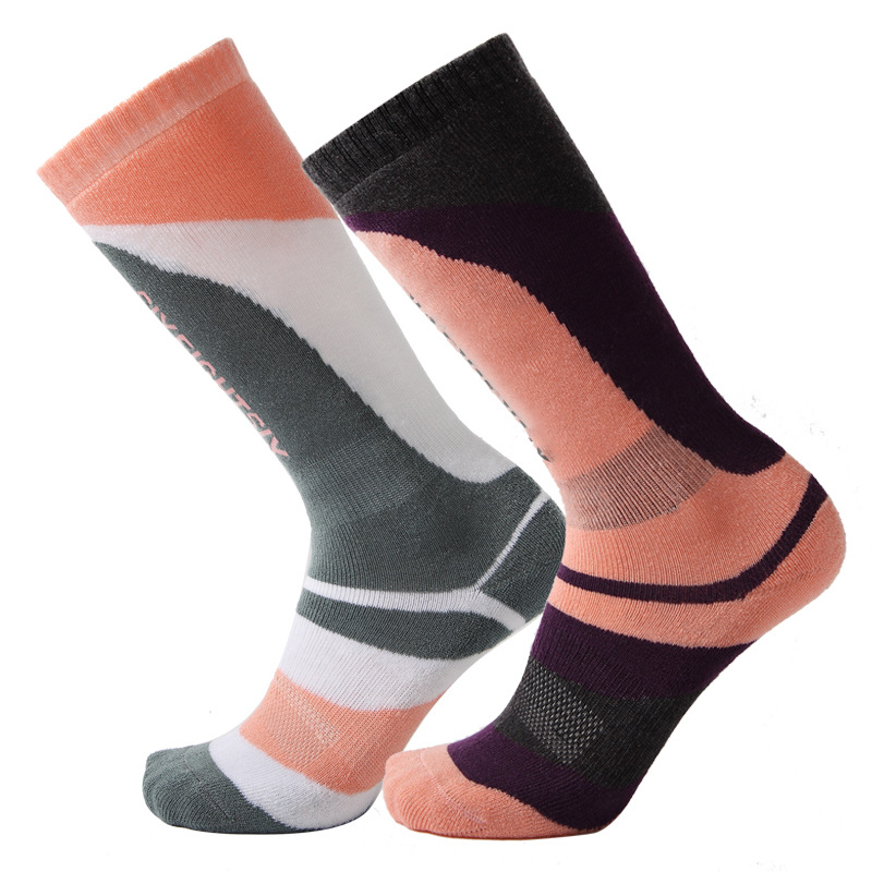 广东袜厂加工定制腈纶加厚毛圈滑雪袜防寒保暖长筒运动袜品牌代工