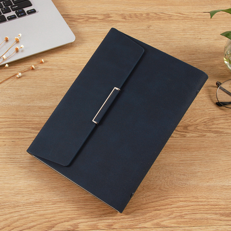A5 Loose-Leaf Notebook Book Business Notebook Notebook Leather Three-Fold Loose-Leaf Notebook Pack Logo