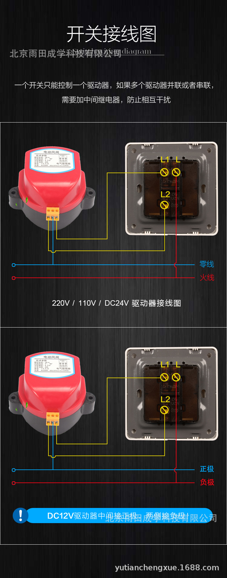 圆风阀驱动器 圆风阀专业 开关型 风门电动机构1nm 执行器电动
