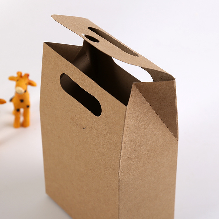 复古手提式点心纸盒曲奇糖果西点盒牛皮饼干纸袋烘焙食品包装盒子