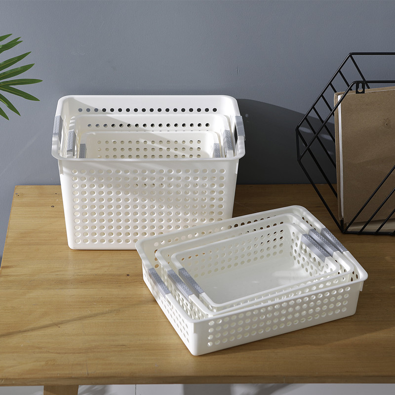 Factory Direct Sales Plastic Pp Rectangular Storage Basket Desktop Storage Basket Kindergarten Toy Storage Box Wholesale