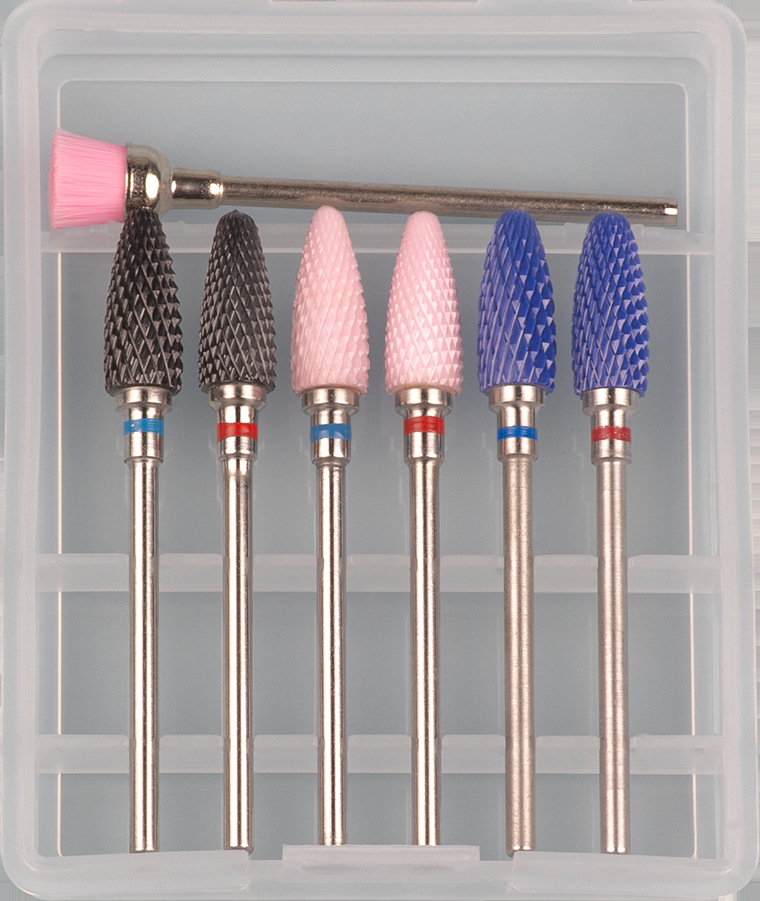 美甲陶瓷打磨头玉米抛光美甲钨钢合金电动打磨机专用美甲磨头套装