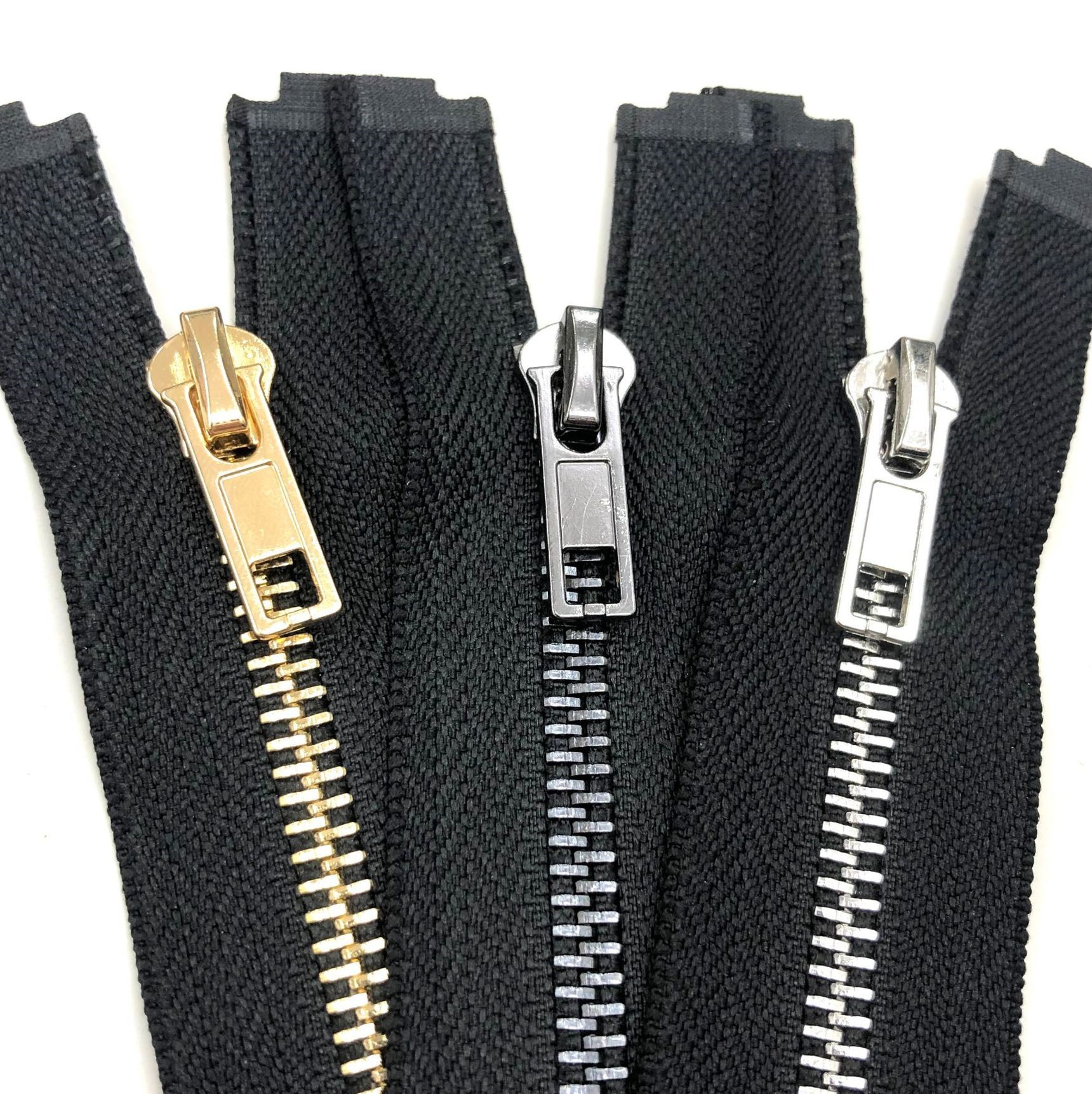3号金属拉链开尾 镀金 银色牙 金属牙彩色定制服装拉链外套拉链厂