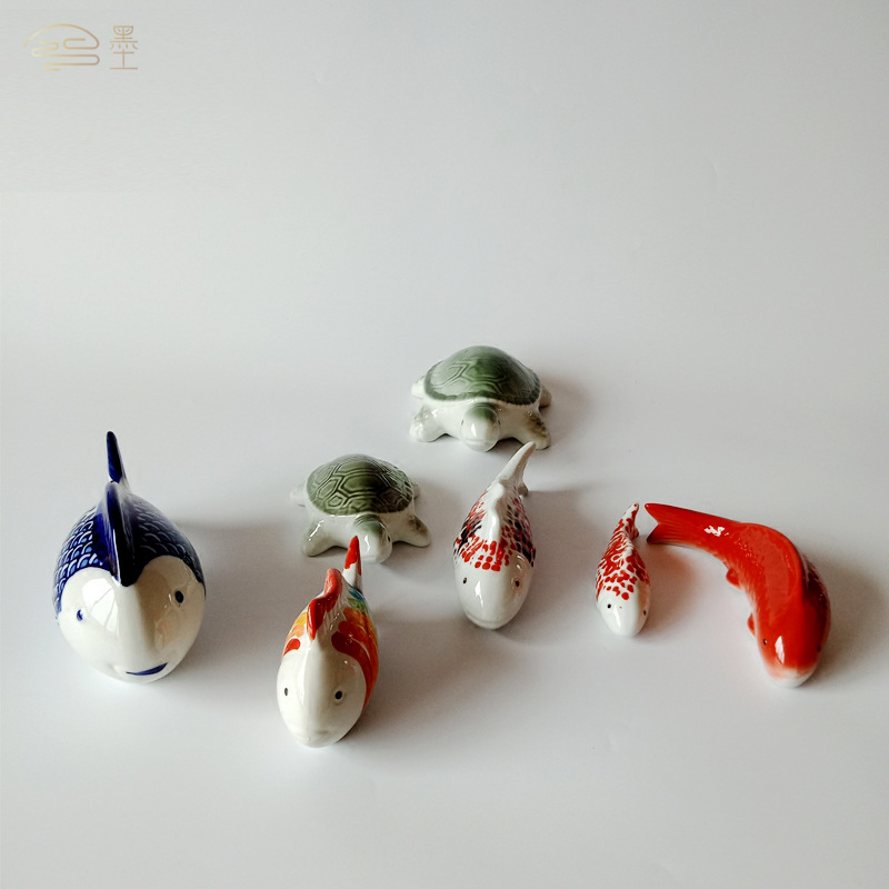 两个包邮陶瓷鱼挂件中式挂饰水中可漂浮装饰墙饰摆件饰品可爱摆设