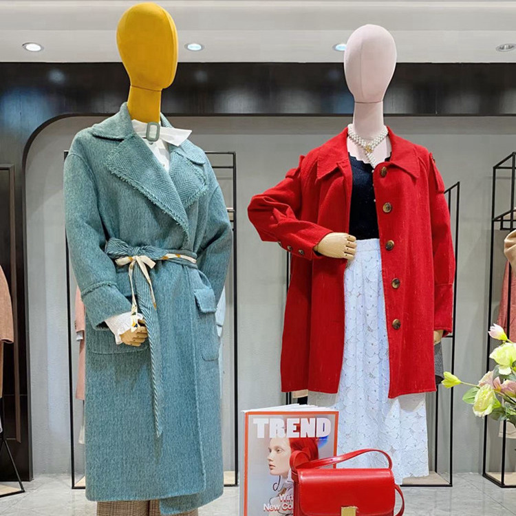 歌曼莉秋冬款毛呢大衣品牌折扣女装外套直播货源品牌尾货双面大衣