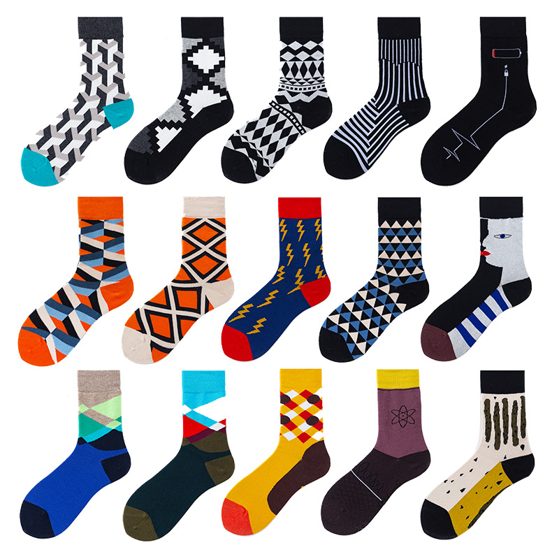 袜子男女潮中筒袜高帮欧美街头ins潮流嘻哈潮牌运动滑板全棉长袜
