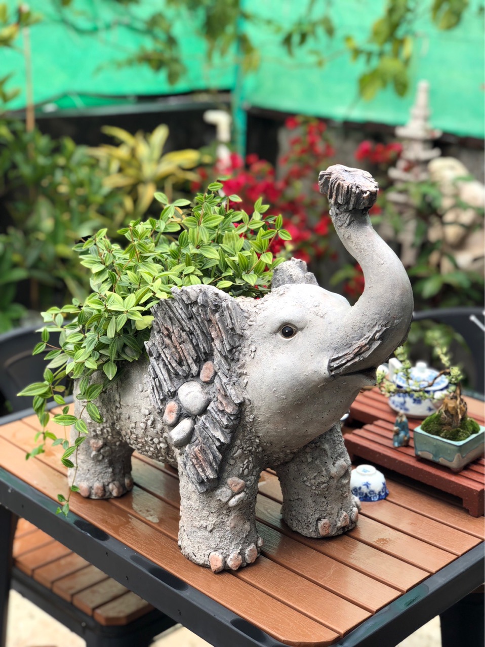 户外花园大象花盆氧化镁动物庭院摆件多肉植物盆别墅简约植物阳台
