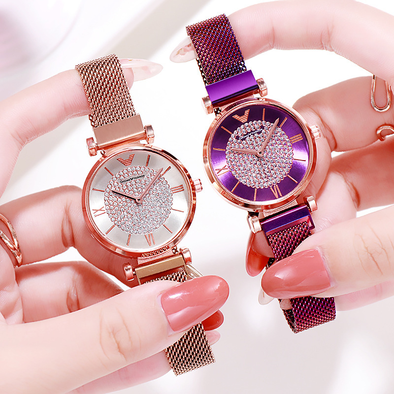 2019新款抖音爆款满天星手表时尚休闲磁铁扣女士tephea