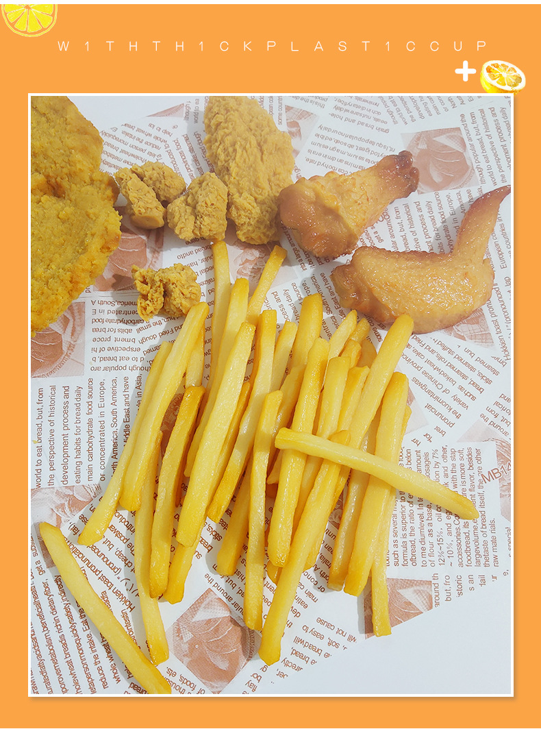 仿真炸薯条炸鸡腿奥尔良鸡翅鸡米花蟹钳食物西餐小吃模型玩具新款