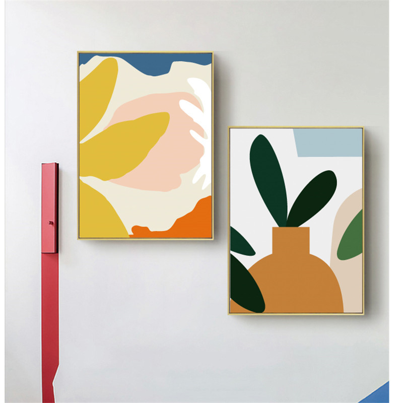 简约小清新抽象挂画色彩抽象撞色艺术莫兰迪色系装饰画图片画芯