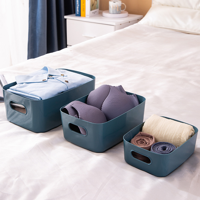 T Book Desktop Cosmetics Storage Box Clutter Organizing Box Storage Basket Plastic Snacks Household Kitchen Storage Box