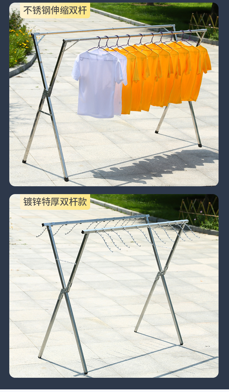 摆地摊衣服货架子加厚晾挂服装架子的展示架童装夜市折叠货架衣架