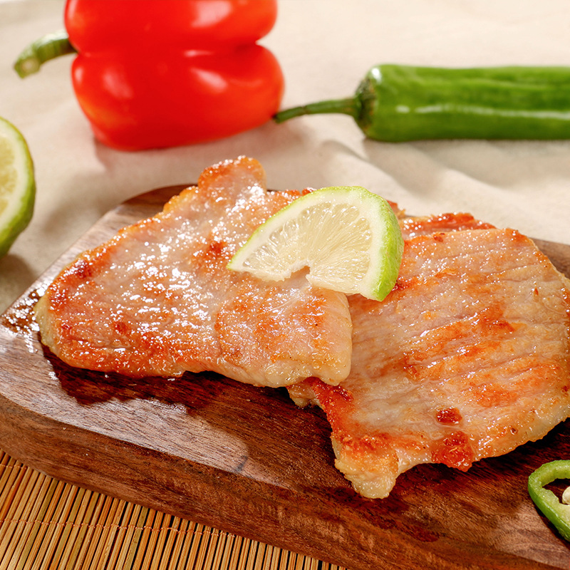 猪肉类-厨芝旺调味猪扒广式小食肉眼香煎猪扒包速冻半成品10kg/箱