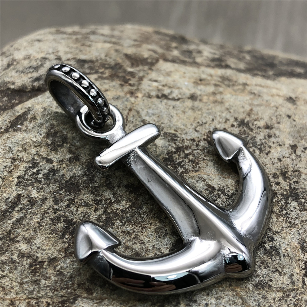 欧美时尚316l不锈钢钛钢海盗船项链手链配件锚钩挂吊坠饰品