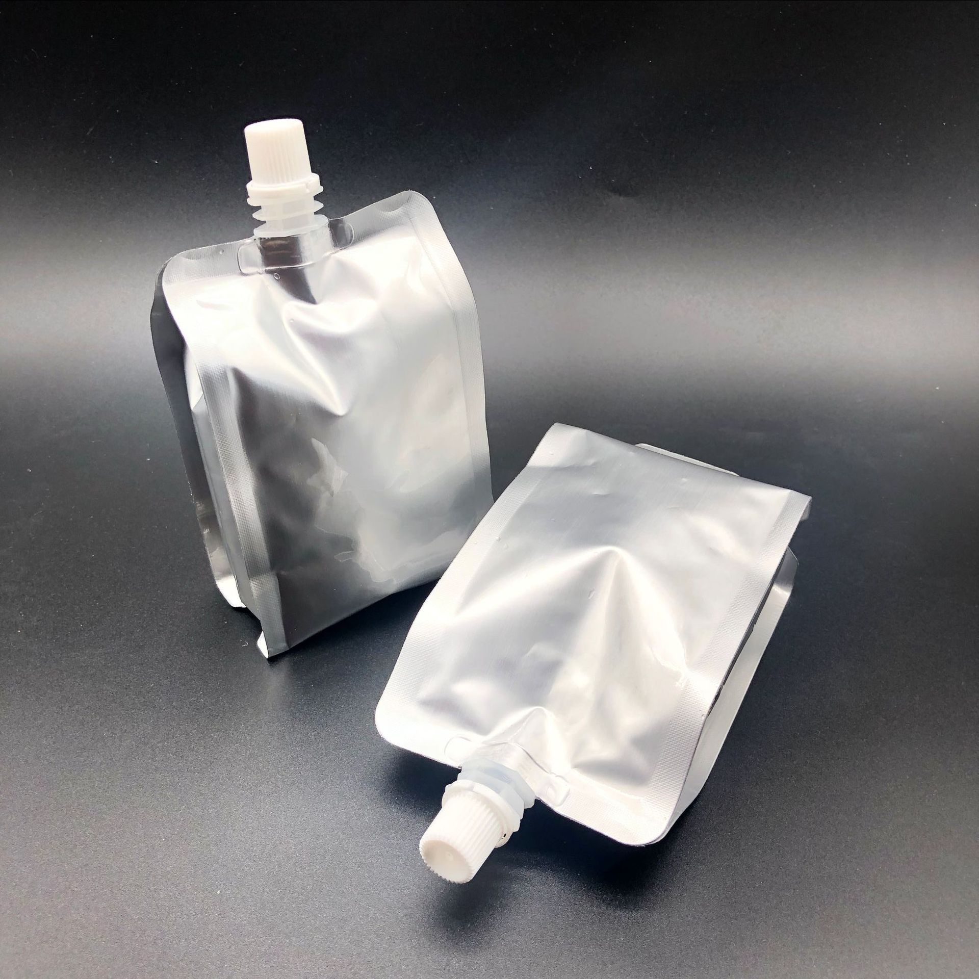 (现货)定制各种容量四边封纯铝吸嘴袋 300ml芦荟胶面膜吸嘴袋