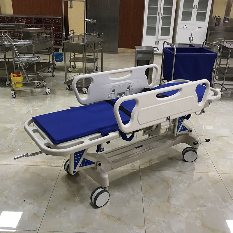 医院病人转运床 多功能手动升降转运车 急诊推床 abs豪华升降平车