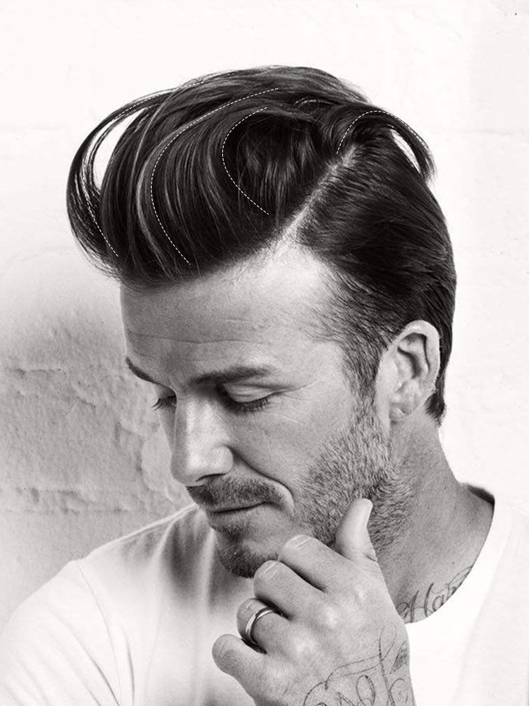 大背头假发男士隐形无痕韩版帅气补发片真发丝长发蓬松头顶垫发