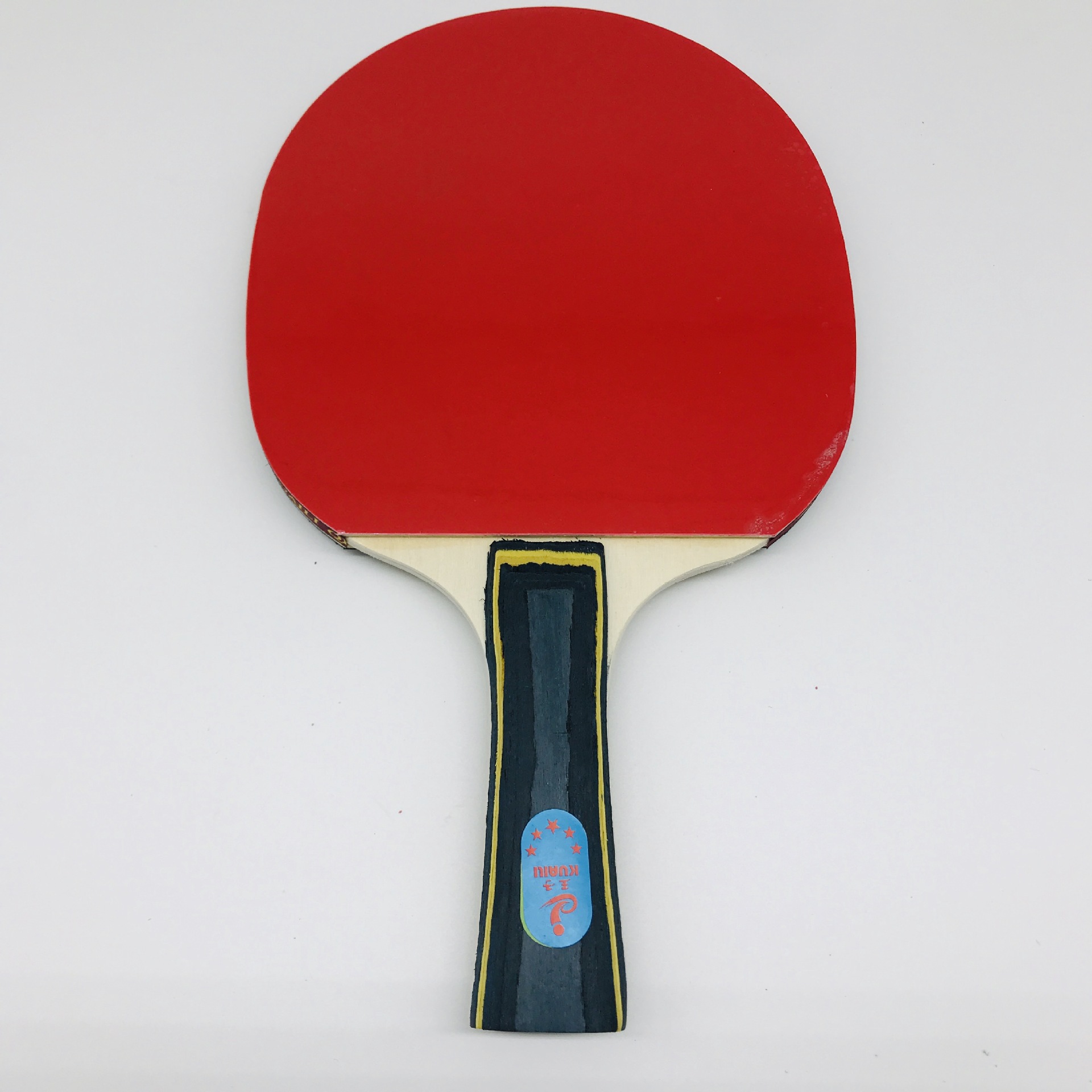 厂家直销 快力王子乒乓球拍 8011鱼型包8厘板彩柄双反胶两拍三球