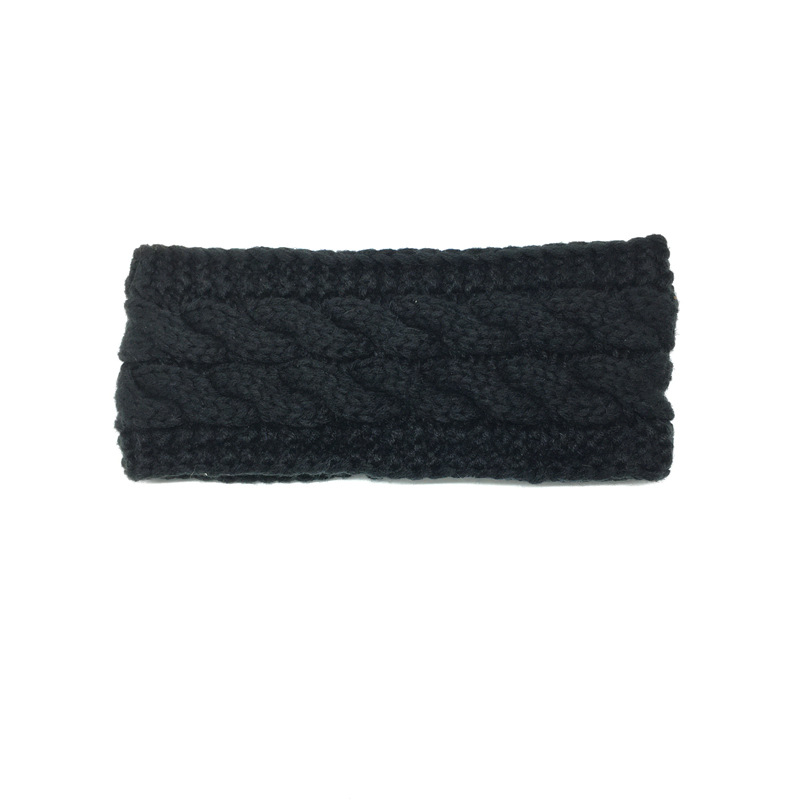 Factory Direct Sale Autumn and Winter Double Layer Warm Headband Wool Hair Band Knitted Warm Headband out Cover Gray Hair Hair Band