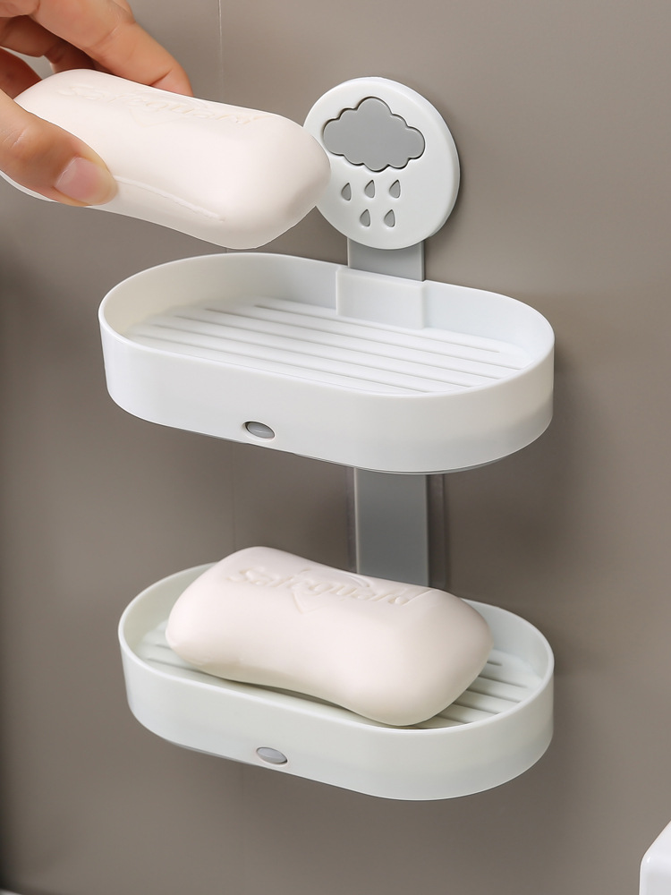 创意香皂盒吸盘壁挂式肥皂盒架可爱沥水卫生间免打孔置物架皂盒子