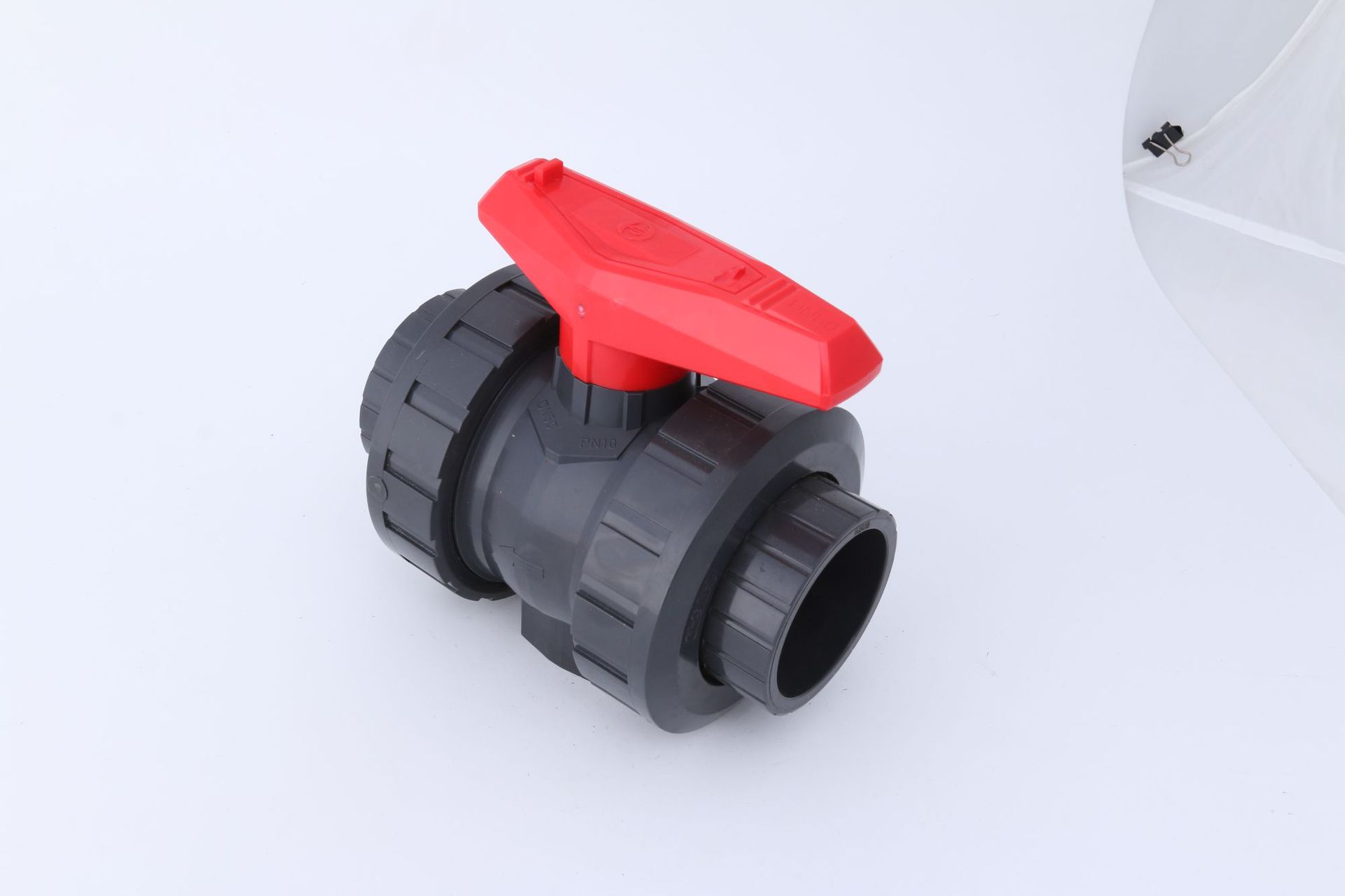 pvc双活接球阀 化工阀门 灰色配件 控制阀