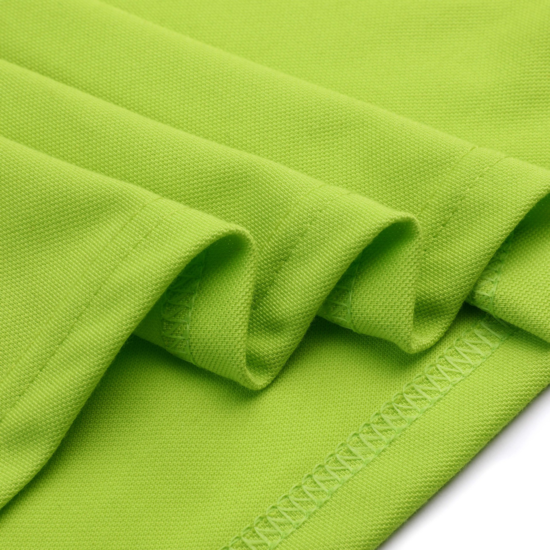 团体工厂广告衫-提花领珠地网眼果绿色明绿色翻领商务polo衫