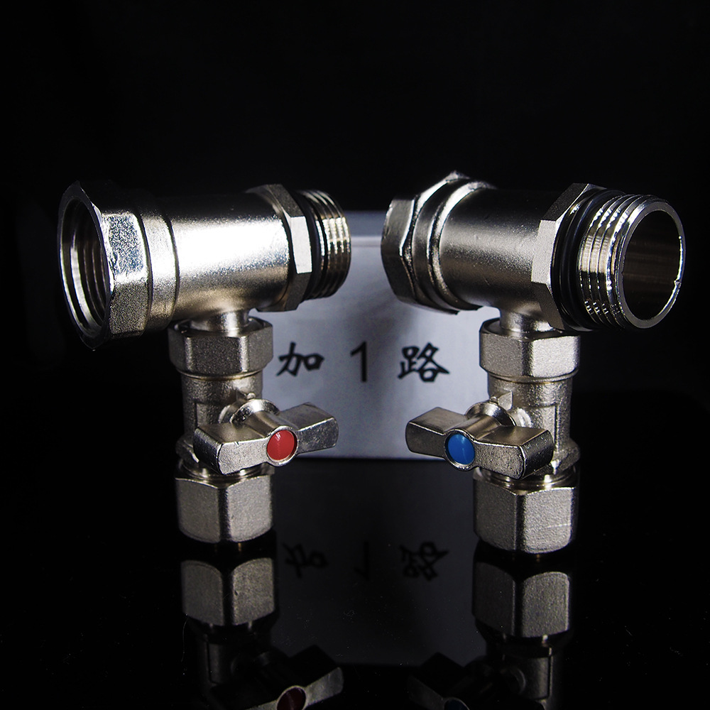 自产自销加一路分水器 地暖分水器 锻压双阀门集全铜分水器控制阀