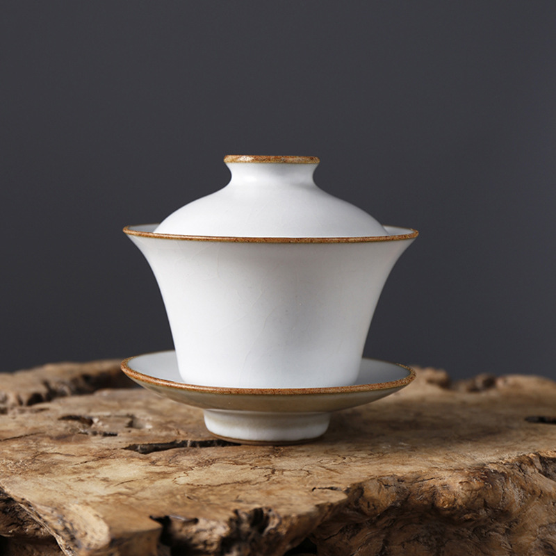 纯手工汝窑开片茶杯景德镇陶瓷主人杯盖碗茶壶公道杯品茗单杯可养