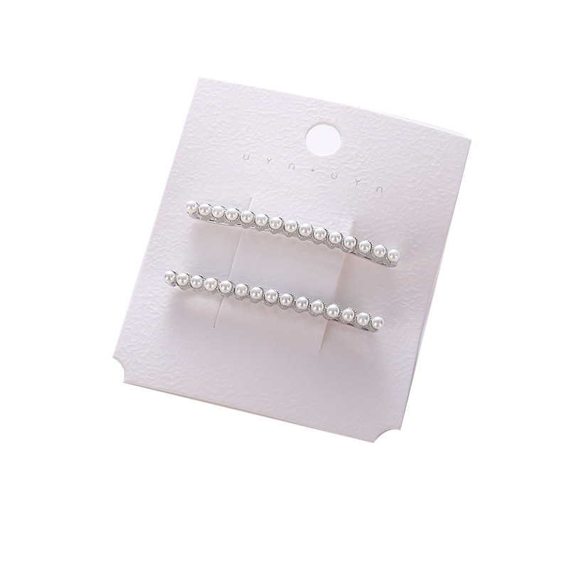 SOURCE Manufacturer Ins Beautiful Pearl Set a Pair of Hairclips Word Clip Korean Internet Celebrity Side Clip Bang Clip Hairpin Accessories