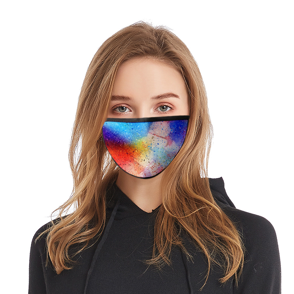 水彩印花图案口罩 防风印花水洗棉纱布口罩 支持定制