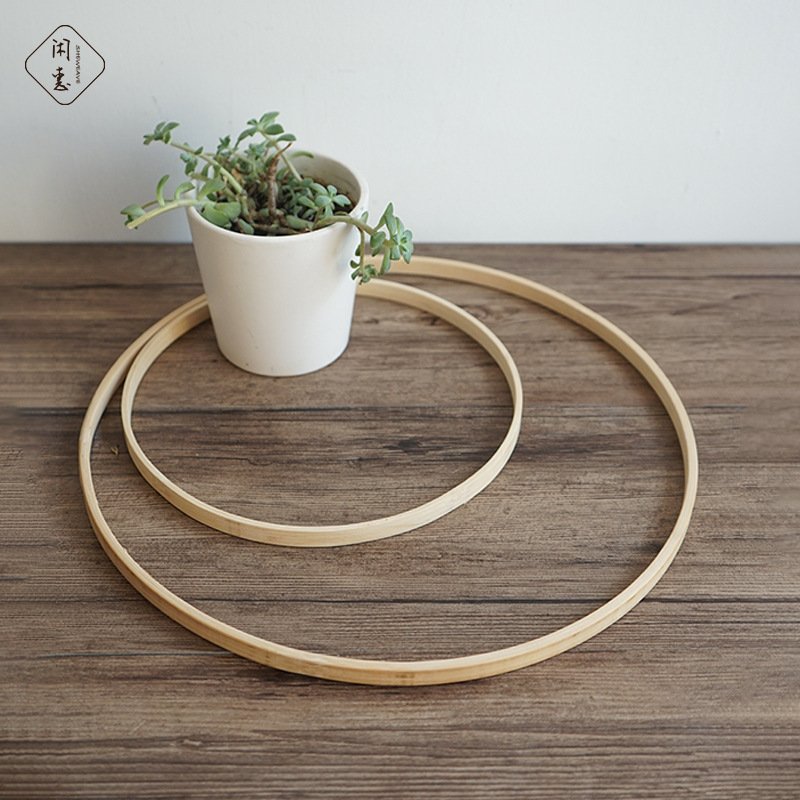 闲惠实业竹圈圆形diy手工制作挂毯材料圆环3040厘米直径竹制品