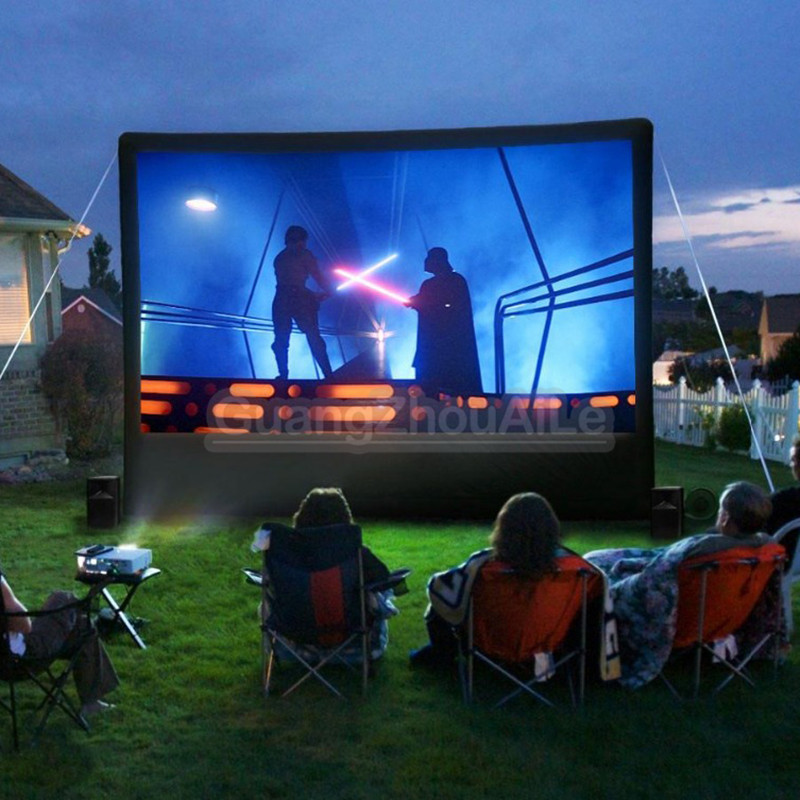 充气牛津布电影屏幕移动广告牌户外可移动播放pvc夹网投影墙气模