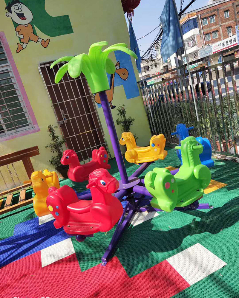 六人转椅儿童塑料户外幼儿园游戏转椅户外游乐设施梅花鹿多人转椅