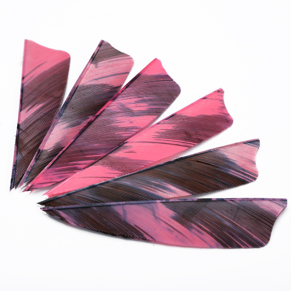 3寸迷彩盾形真羽 弓箭箭羽毛火鸡羽