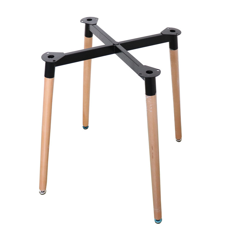 伊姆斯桌架 简易方桌架铁艺桌腿支架木质电脑桌脚餐桌榉木桌脚架