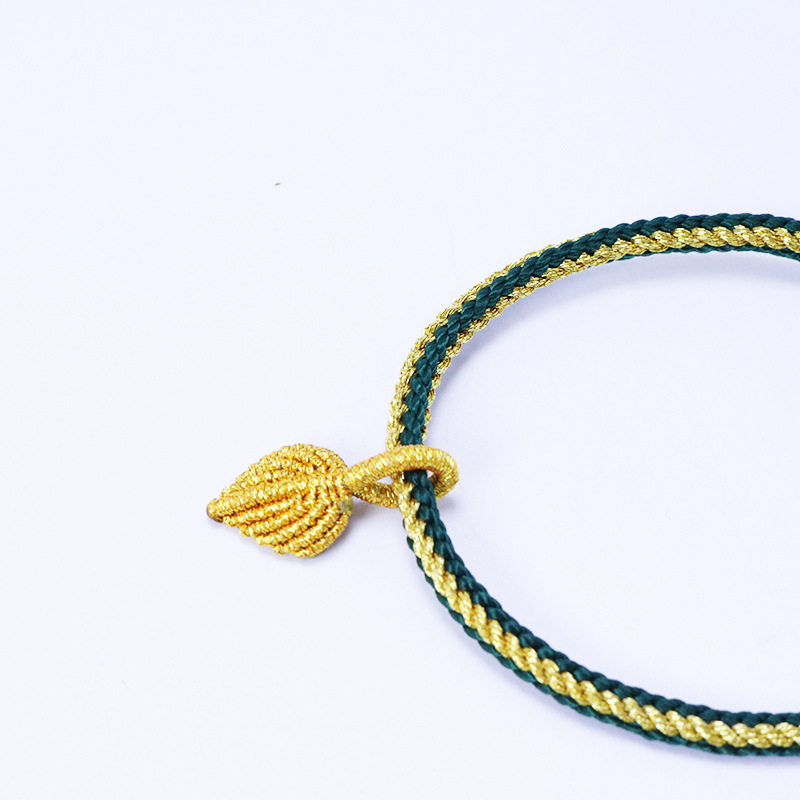 五彩绳金丝线手工编织绣球挂件配件diy中国如意结扣手链红绳批发