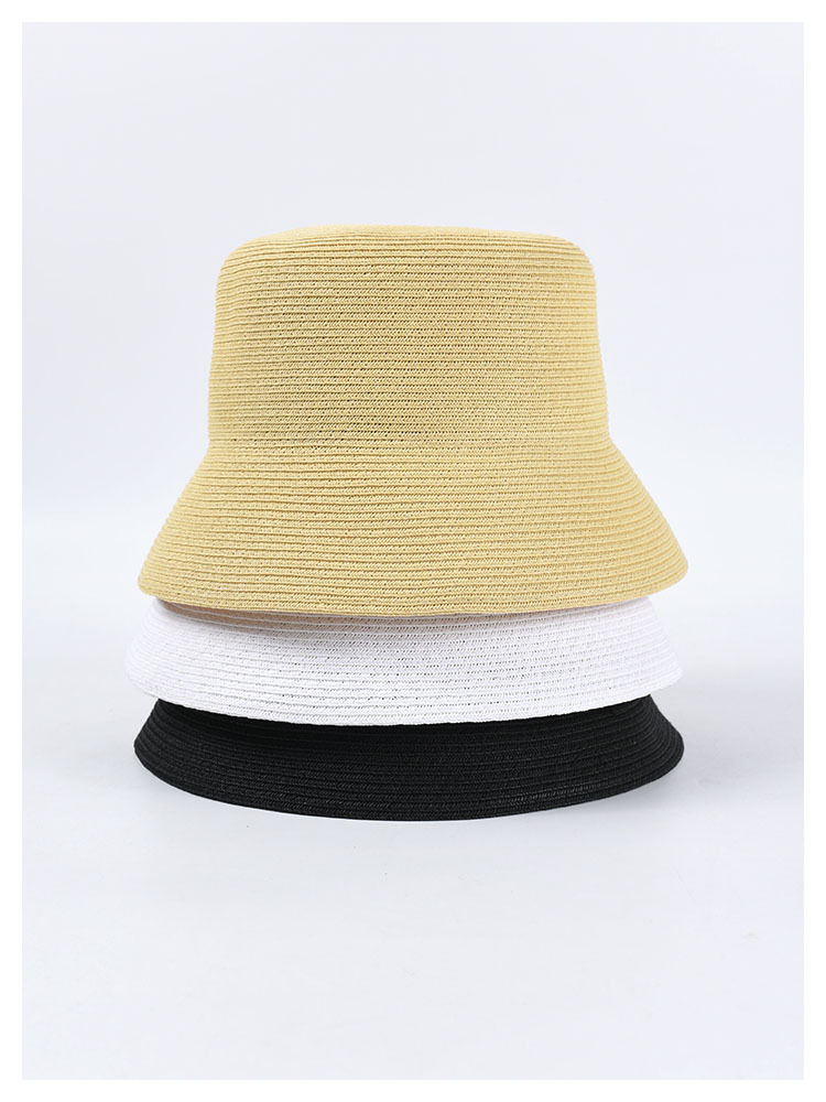 帽子女小檐细纸草盆帽日系纯色百搭台湾纸草太阳帽夏季防晒遮阳帽