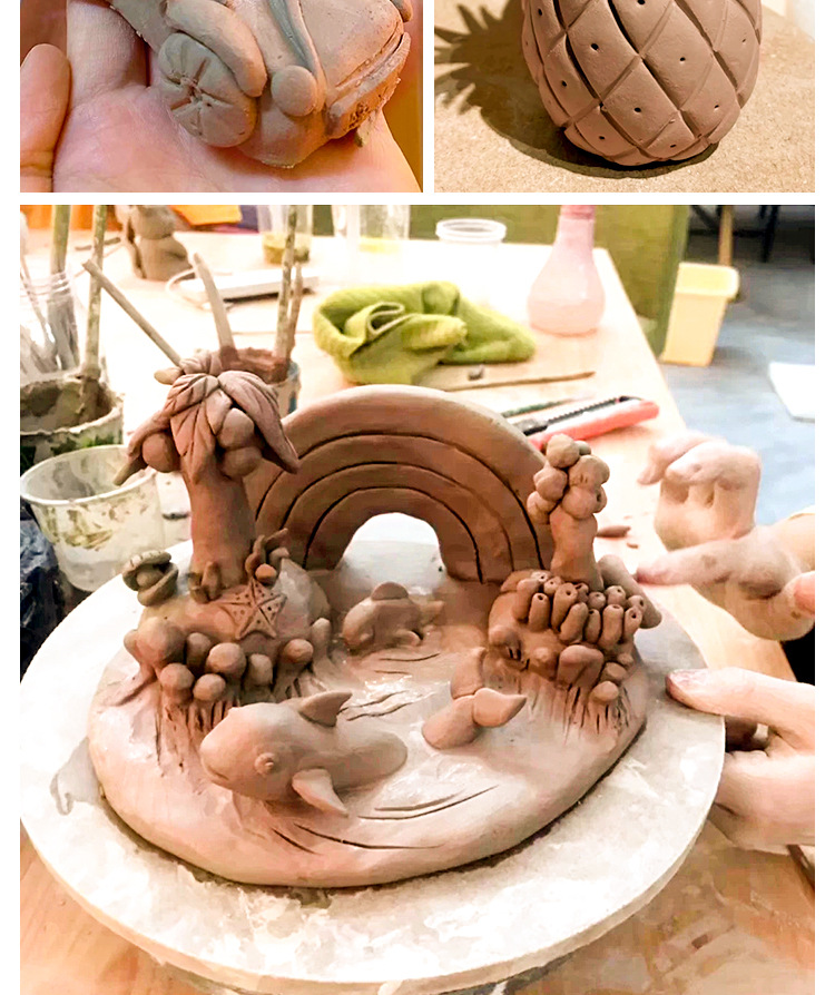 儿童手工diy制作软陶泥学生雕塑免烧陶艺粘土幼儿园教学用泥陶土