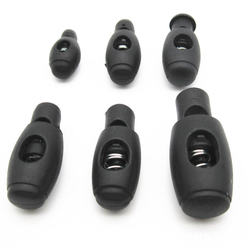 厂家直销子弹头弹簧扣 尼龙绳扣 全透明子弹头单孔调节绳扣