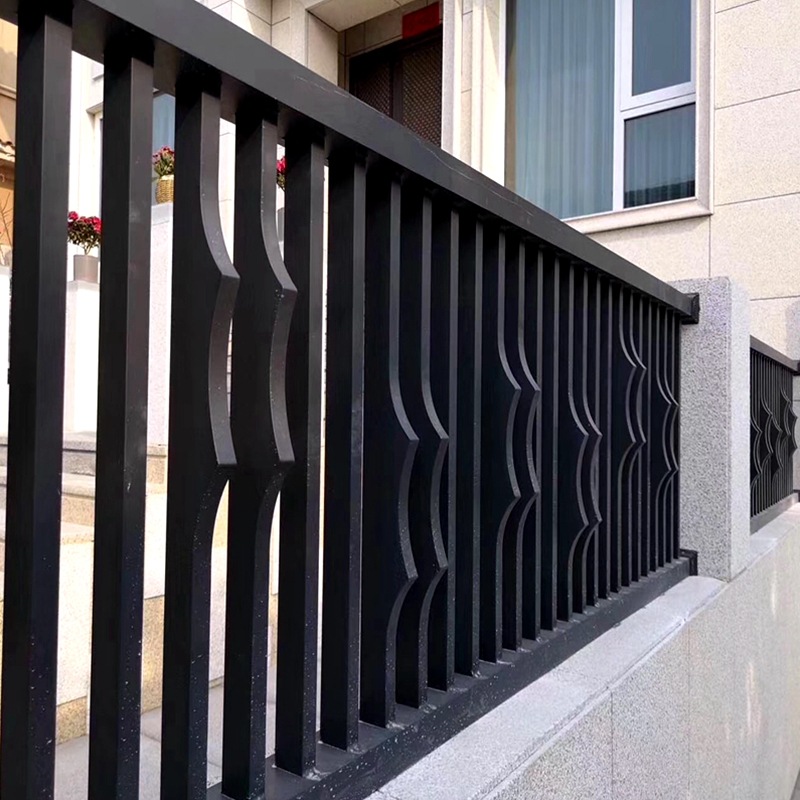 铝艺护栏围栏铝合金别墅庭院大门现代中式海浪围墙栏杆户外铝栅栏