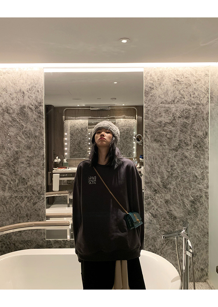 顽童大人 火龙果酱的甜味儿少女超火cec加绒加厚宽松卫衣女秋冬