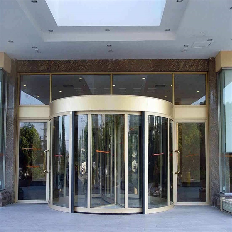 源头厂家 两翼旋转门三翼四翼手动旋转门 酒店铝合金旋转门