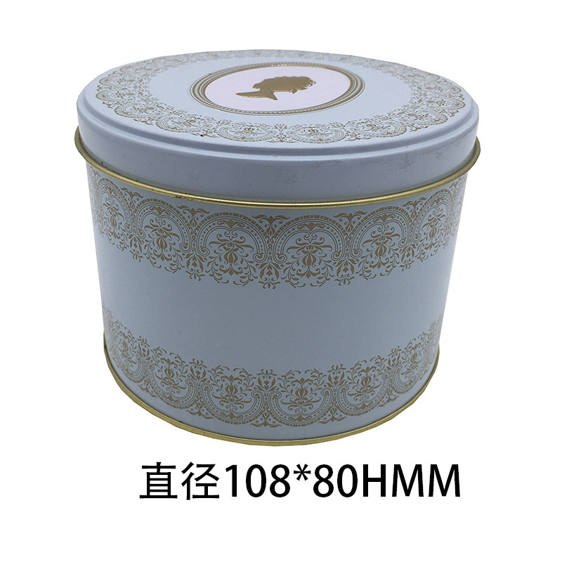 马口铁礼品包装罐 直径108mm圆形金属罐 马口铁曲奇饼干铁罐 圆形