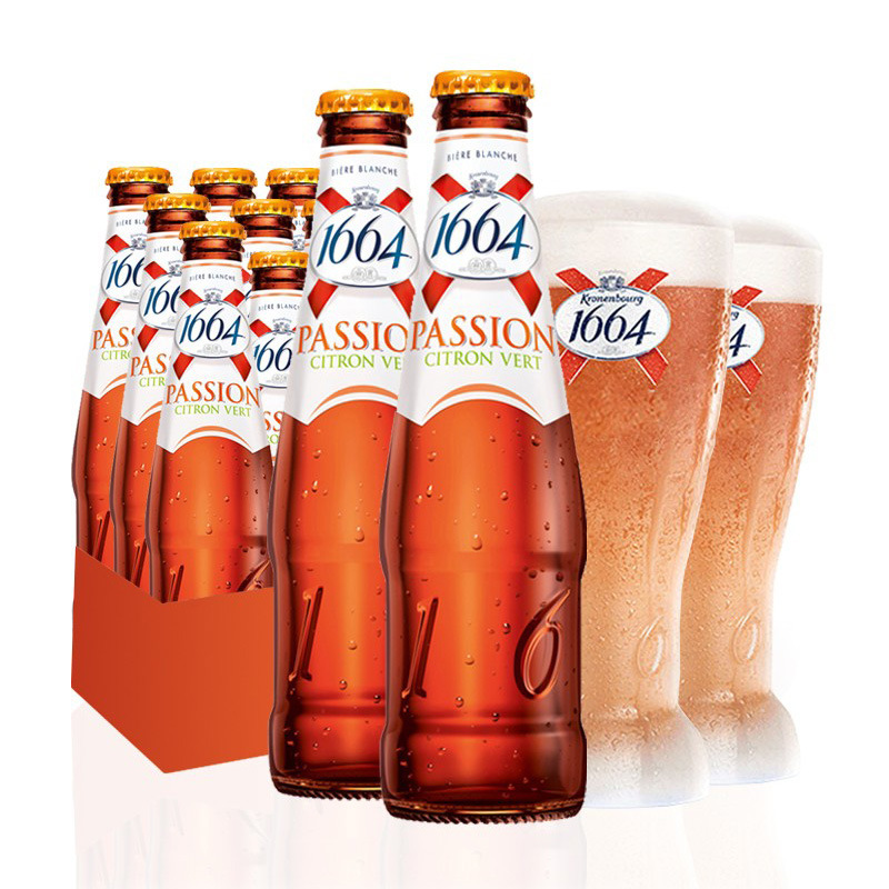 进口啤酒克伦堡凯旋1664啤酒百香果 树莓 蓝莓 玫瑰口味 250ml*24