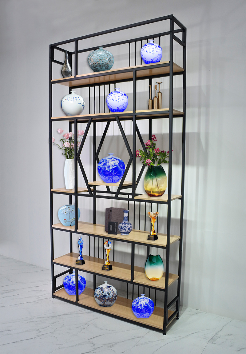 办公室创意置物架隔断屏风书架北欧铁艺书架工艺品展示架